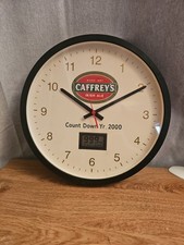 Caffreys Irish Ale Rare Wall Clock+Year 2000 Countdown Timer Man Cave Used 