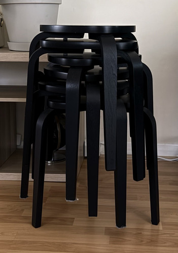 Ikea black stools - stools, x6