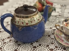 Vintage Blue Ceramic Teapot