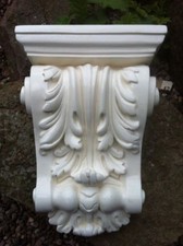 A Pair (two 2) of Superbly Detailed Medium Acanthus Plaster Corbels Shabby Chic