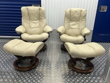 Ekornes Stressless Mayfair Recliner Leather Chairs & Footstools 1 Med 1 Small