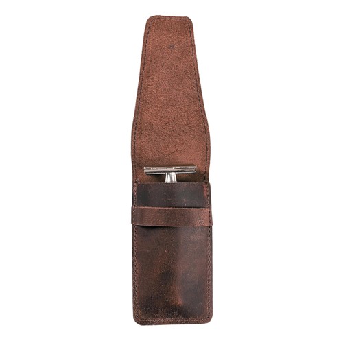 Leather safety razor case - safety,