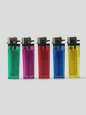 Flint Disposable Lighters Adjustable Flame Reliable Ignition Assorted Colors X5