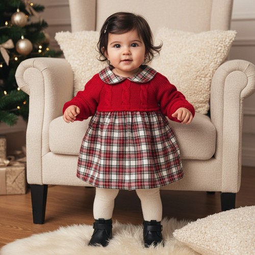 Baby girl dress - dress, tartan