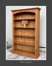Tall Wooden Solid Pine Carved Bookcase Fully Adjustable Shelves Almost 2m High!