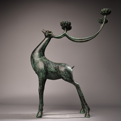 Antique chinese bronze deer - chinese,