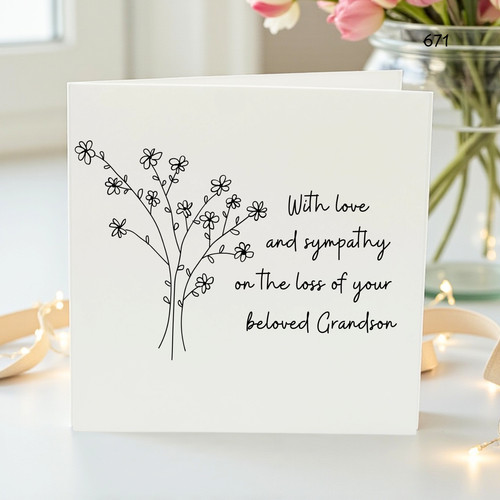 Sympathy card grandson loss - card,