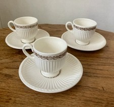 Vintage Wedgwood Edme Ceres Earthenware Coffee Cups & Saucers X3