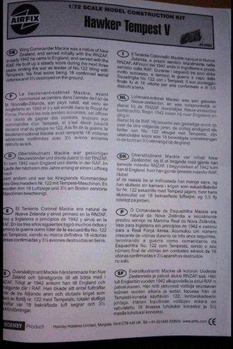 Airfix hawker tempest v - airfix, mk.v