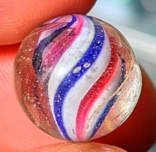 9/16"- Almost Naked Open Peppermint Coloured Solid Core German Marbles NM++++
