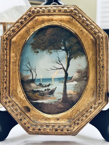 Italian miniature oil painting - oil,