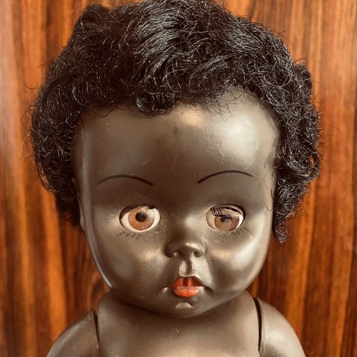 Vintage black baby girl doll - black,