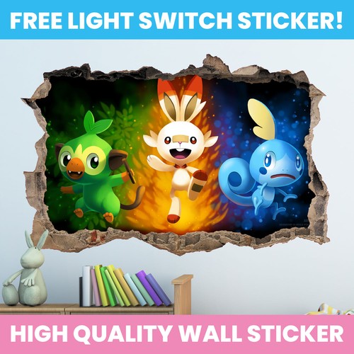 Pokemon hole wall sticker - pokemon, in