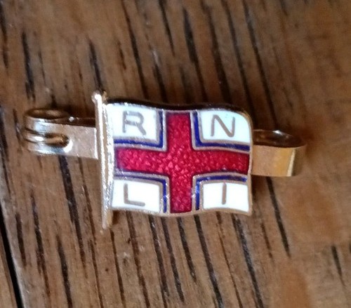 Rnli vintage enamel lapel - enamel, pin
