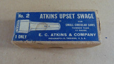 E C Atkins upset swage No2 tooth setter for small circular saws boxed tags +info
