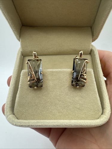 14ct rolled gold earrings - 14ct, grey