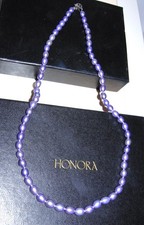 HONORA BEAUTIFUL PURPLE LILAC CULTURED FRESHWATER PEARL NECKLACE 18" PEARLS  QVC