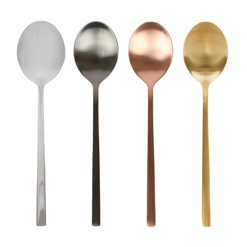 Stainless steel dessert spoons - stainless,