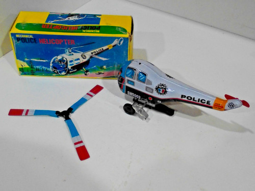 Police helicopter tinplate - police, tinplate-