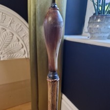 antique Unusual horn handled Walking cane stick bamboo Gentleman 