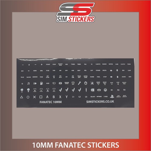 Black fanatec 10mm stickers - fanatec,