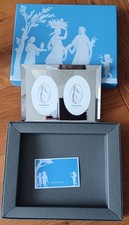 Wedgwood double oval photo frame mirrored glass hold 7.75cm x 5.5 cm boxed