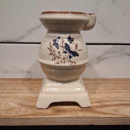 Vintage glazed ceramic pot - ceramic,