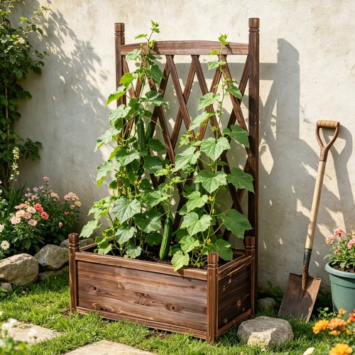 Outdoor raised garden bed with - garden,