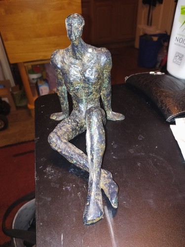 Brutalist bronze sculpture - bronze,