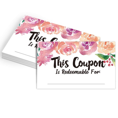 Coupon cards floral blank - 50,
