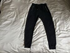 CEDARWOOD STATE Marbling Black “Leather” Front Pocket Detailing Joggers Size XS