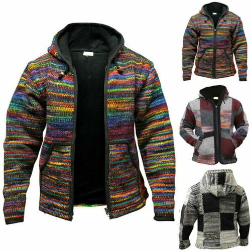 Mens hippie hoodie - hoodie, knit