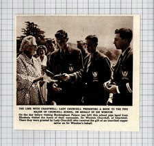 Churchill School Pipe Band Rhodesia Lady Churchill Chartwell  - 1961 Cutting