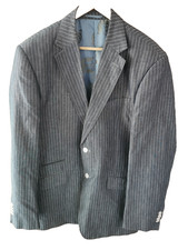 William Hunt 100% Linen Jacket Mens Size 44 Regatta Striped Boating Savile Row