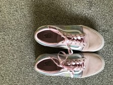 Ladies sparkly pink rainbow Vans trainers size 5