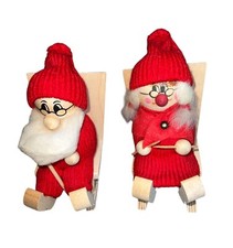 Vtg Christmas Santa Set Tomte Gnome Ljungstroms W/ Rocking Chair Sweden Nordic