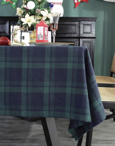 Plaid blue and - , table