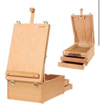 viswin large table top easel box with 3 storage drawers, adjustable easel