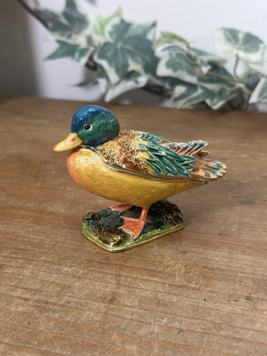 Vintage enamel duck trinket - vintage,