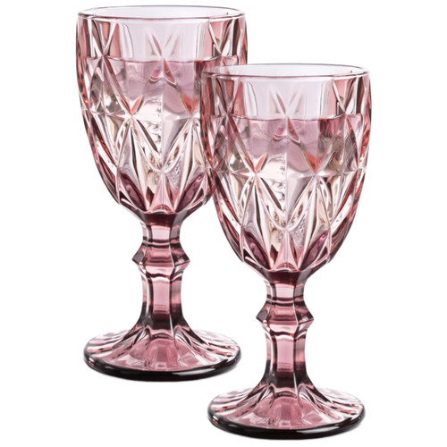 Pink wine goblet crystal - goblet,