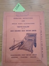 Allis Chalmers Roto Baler Operating Instructions & Repair Parts Illustrations