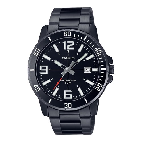 Casio men black - black, dial