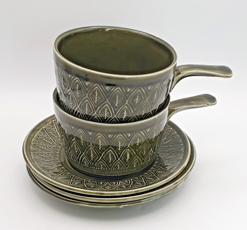 Retro single handle soup bowls - single,