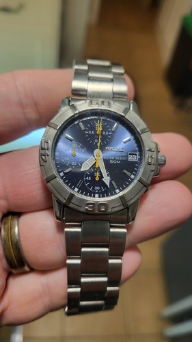 Seiko blue dial sports - seiko,