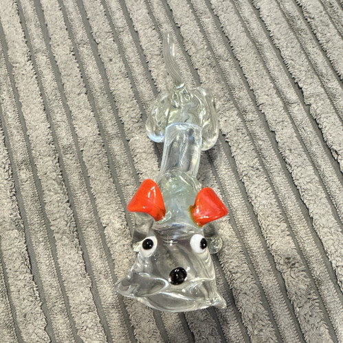 Miniature art glass - glass, dog