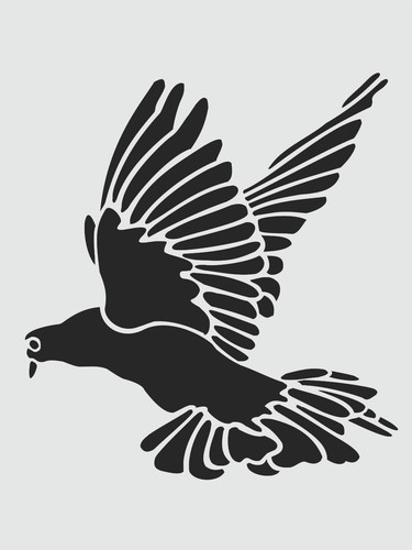 Dove stencil flying bird - dove,
