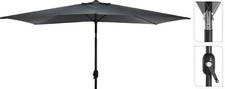 2.5M Rectangular Garden Parasol Balcony Umbrella Patio Sun Shade Tilt and Crank