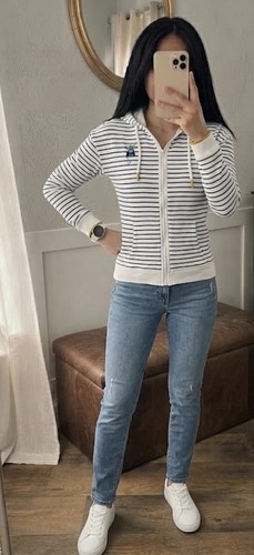 Joules striped full zip hoodie - striped,