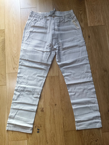 Mens linen casual trousers flu - linen,
