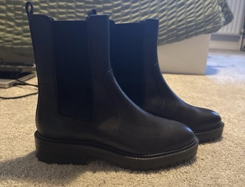 Black leather chunky - m&s,